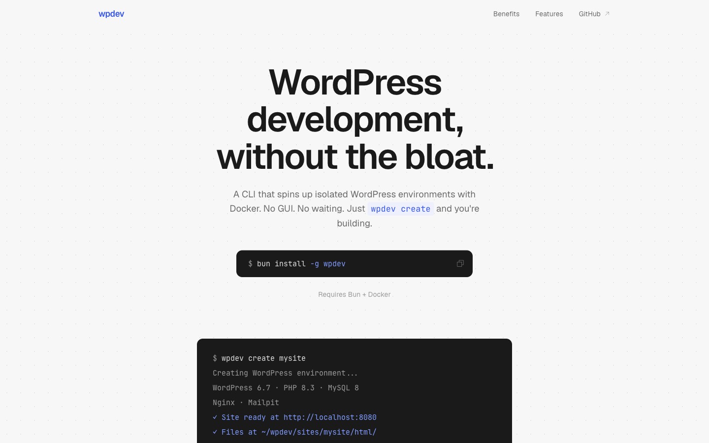 wpdev — Vorschau